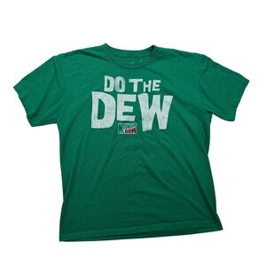 Mountain Dew Do The Dew Green Graphic T-Shirt Men's Large 60/40 Crew Neck